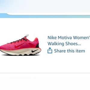 Nike Motiva Walking Sneakers with Breathable Mesh and Supportive Sole. Red/Pink